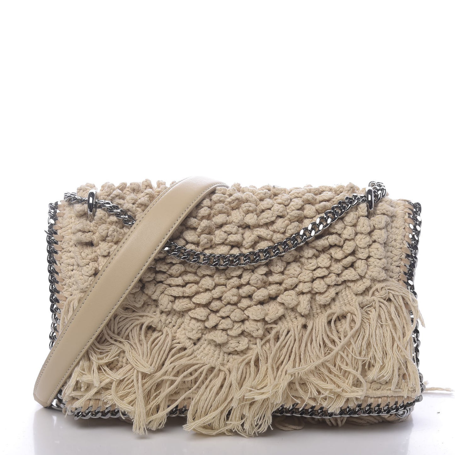 Macrame Mini Falabella Shoulder Bag Egg White