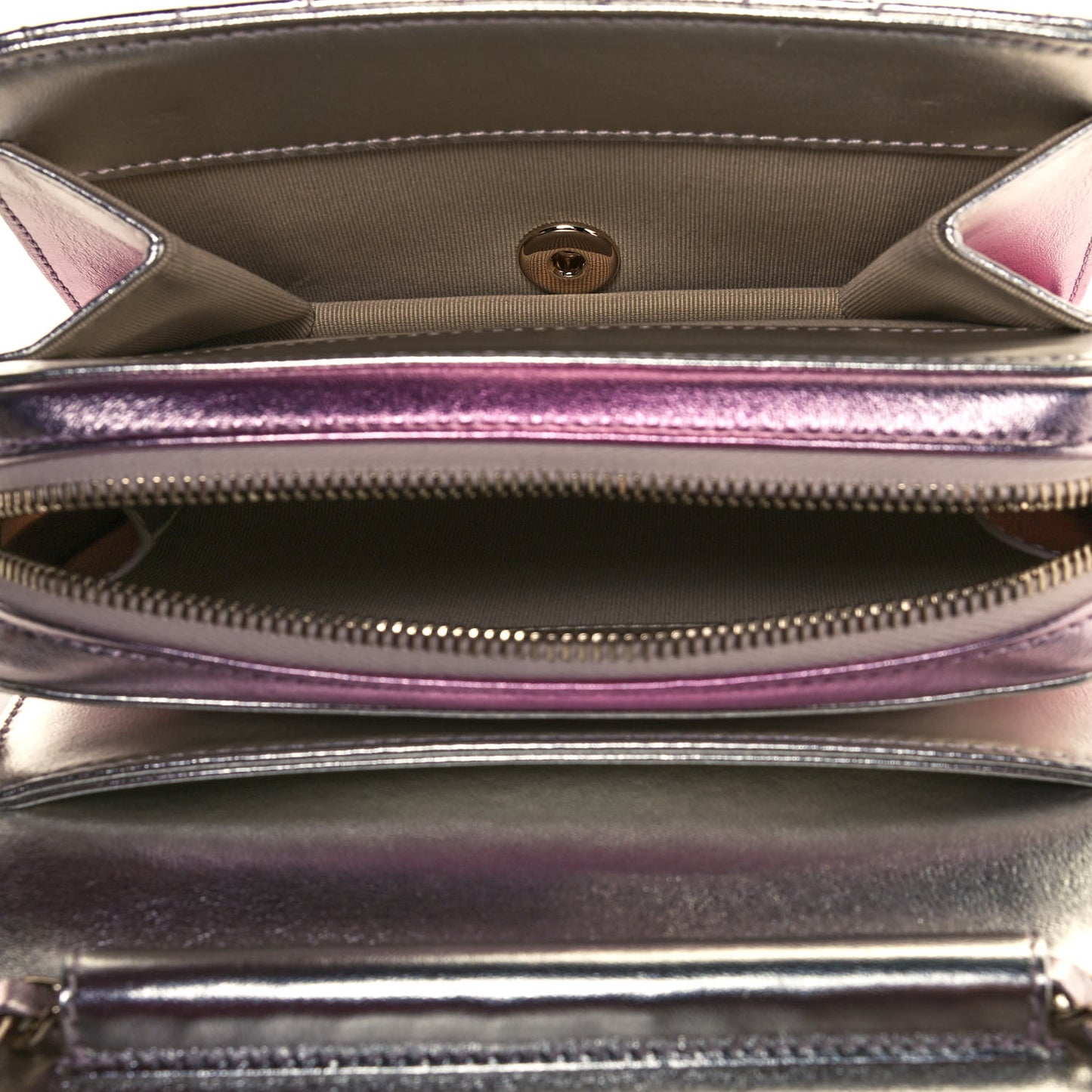 Metallic Lambskin Like A Wallet Flap Golden Pink
