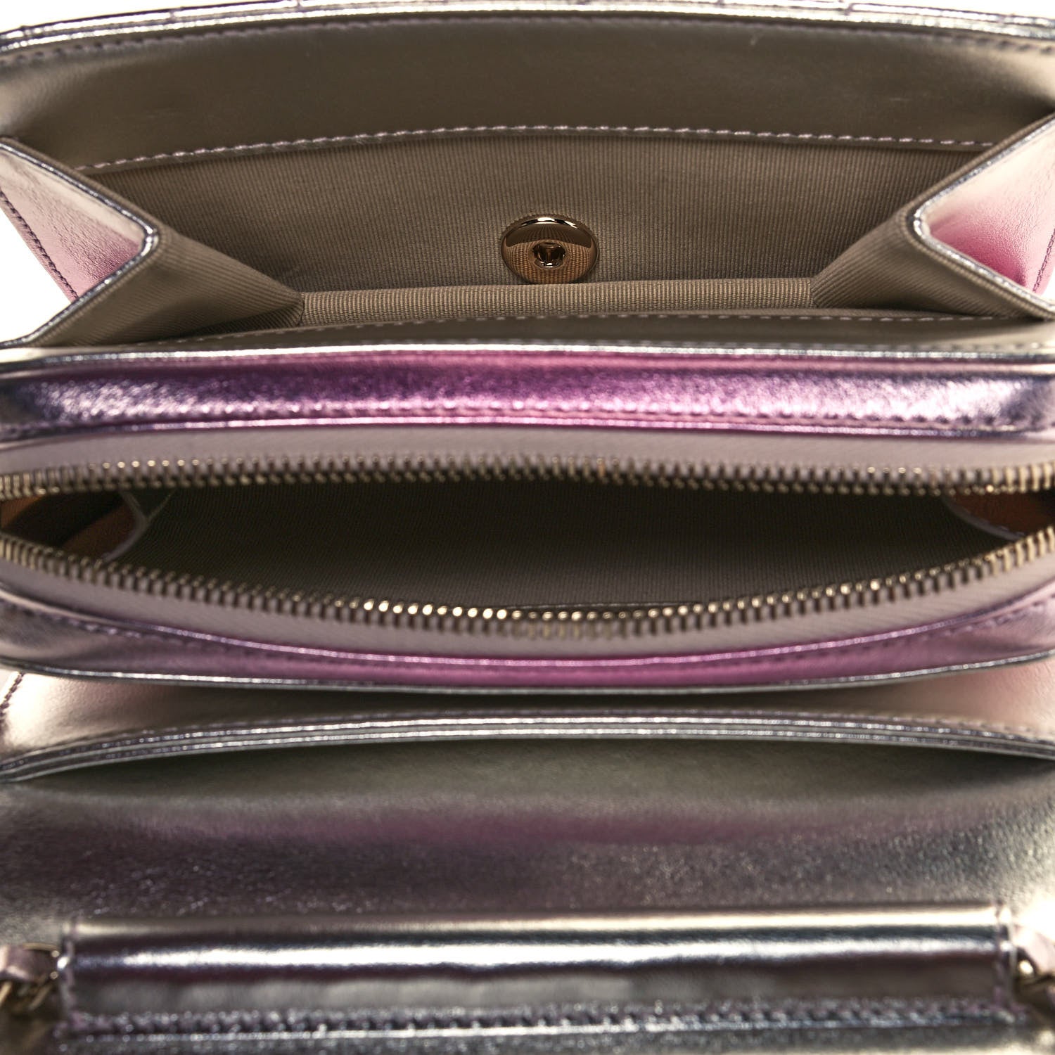 Chanel Metallic Lambskin Like A Wallet Flap Golden Pink 5 of 13