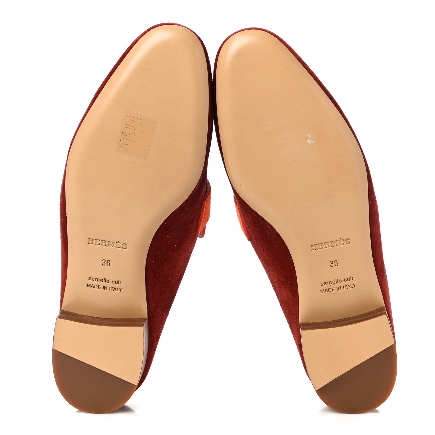 Hermes Velvet Goatskin Rivoli Mules 36 Brun Acajou 5 of 12