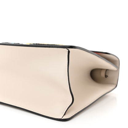 Gucci Calfskin Floral Medium Sylvie Top Handle Bag Off White 10 of 12