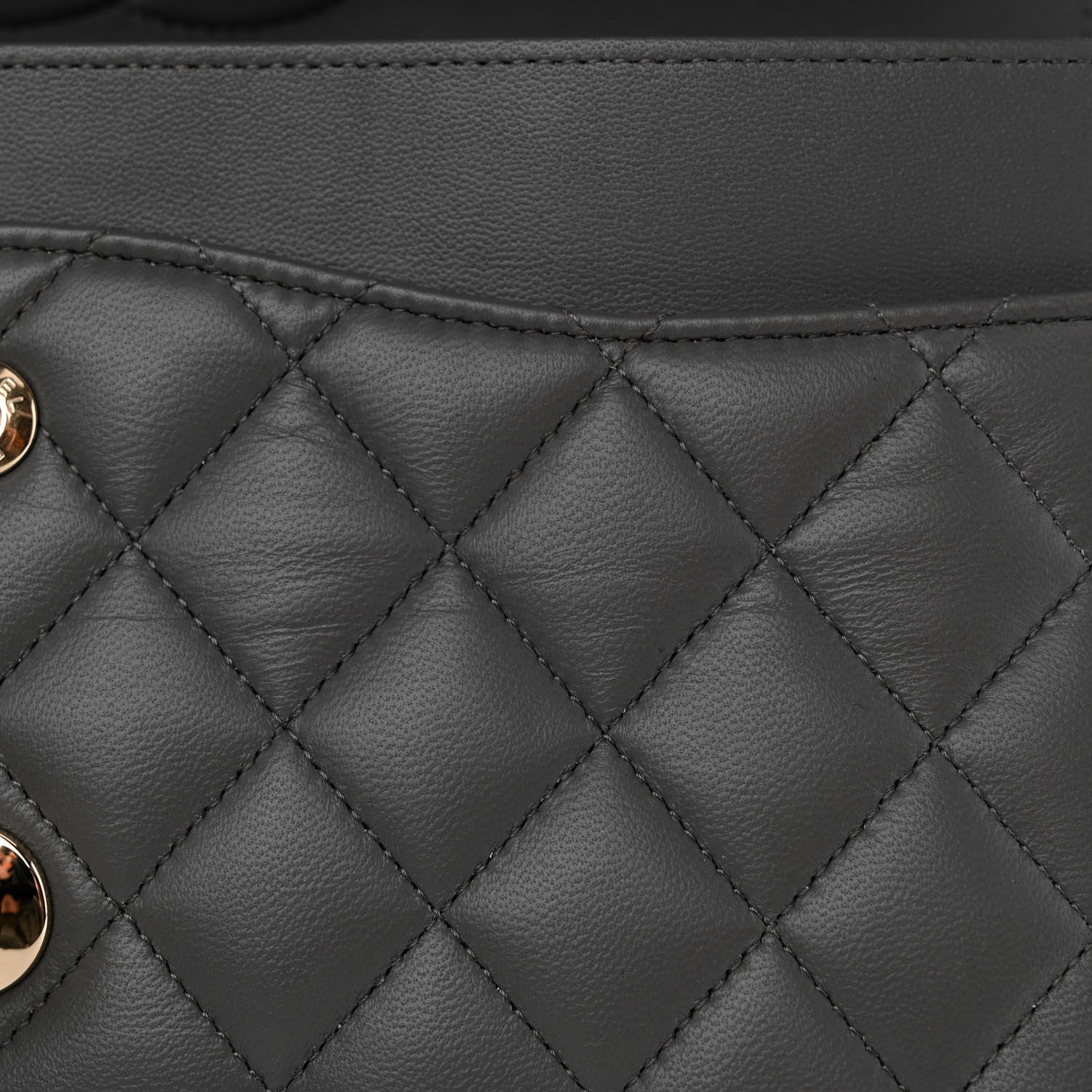 Chanel Lambskin Quilted Medium Double Flap Dark Grey 10 of 10