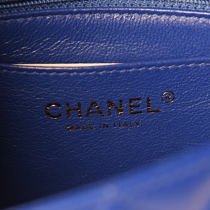 Chanel Lambskin Quilted Mini Rectangular Flap Dark Blue 5 of 10