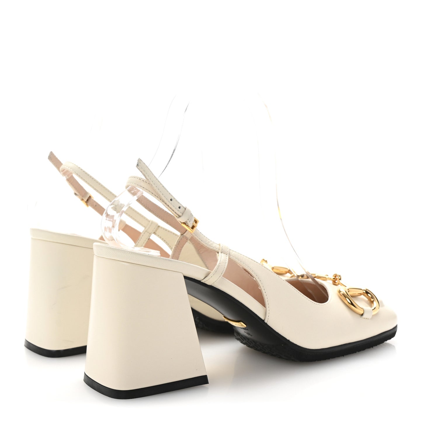 Malaga Kid Horsebit 75mm Slingback Pumps 38 Mystic White