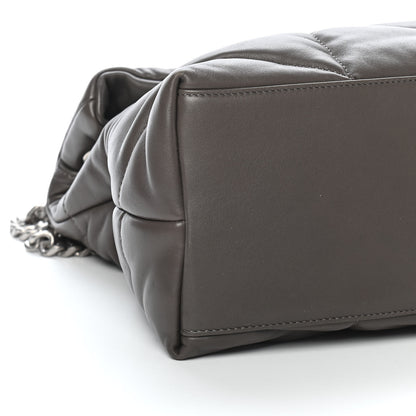 Saint Laurent Calfskin Quilted Medium Loulou Puffer Monogram Chain Satchel Concrete 9 of 10