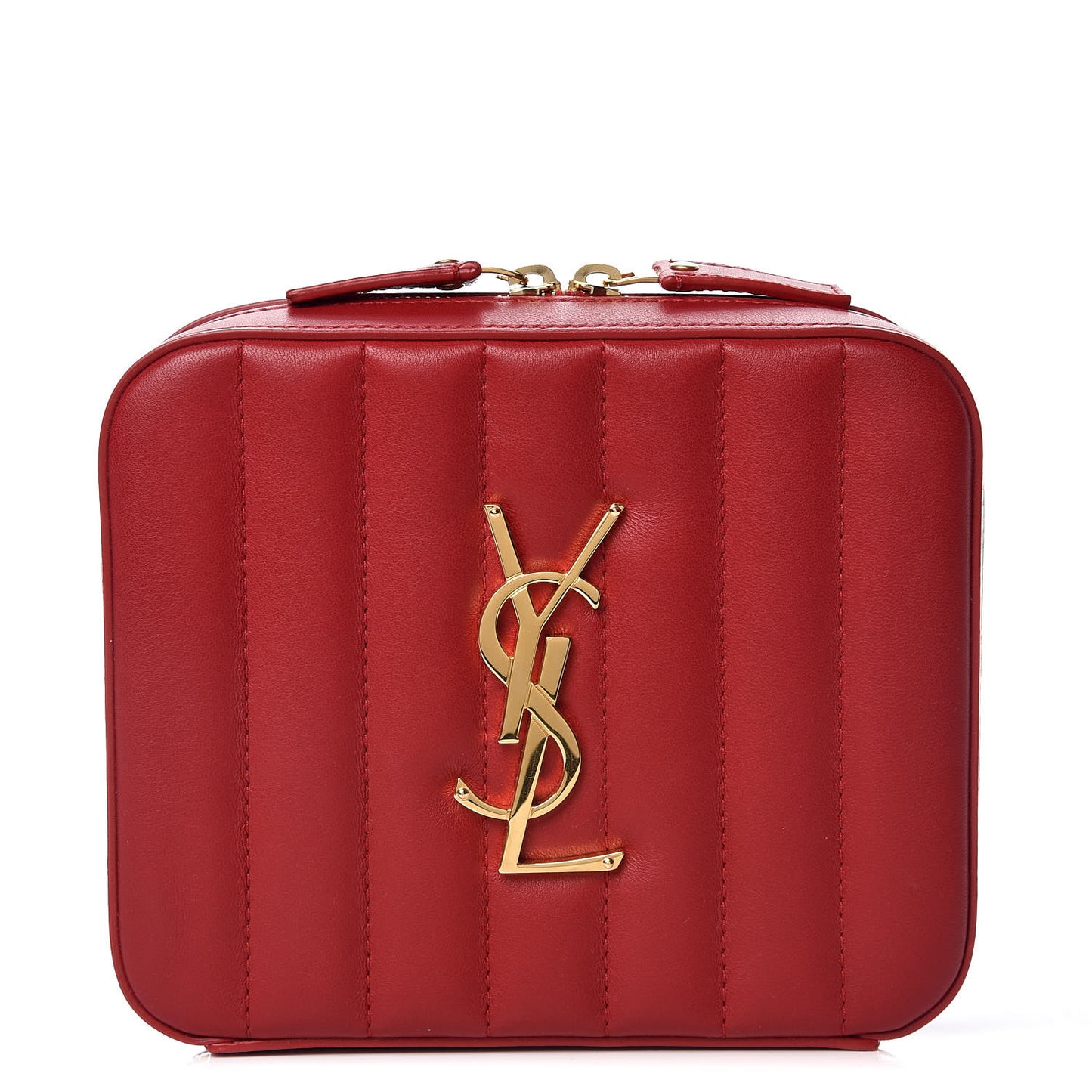 Lambskin Matelasse Vicky Monogram Belt Bag Eros Red