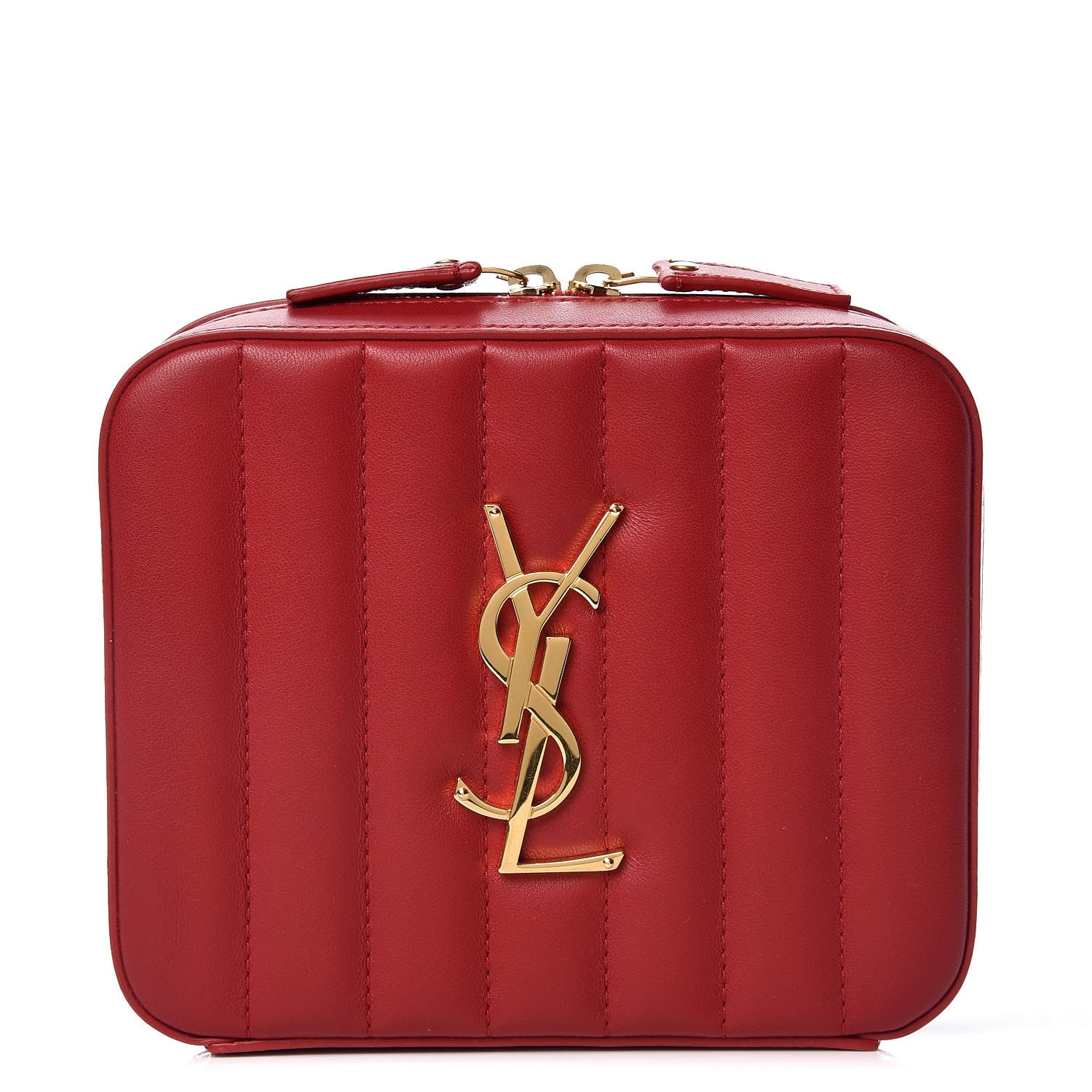 Saint Laurent Lambskin Matelasse Vicky Monogram Belt Bag Eros Red 1 of 7