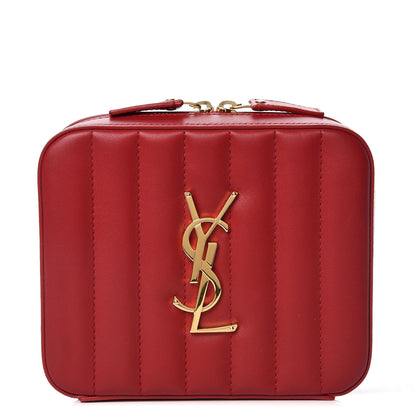Saint Laurent Lambskin Matelasse Vicky Monogram Belt Bag Eros Red 1 of 7