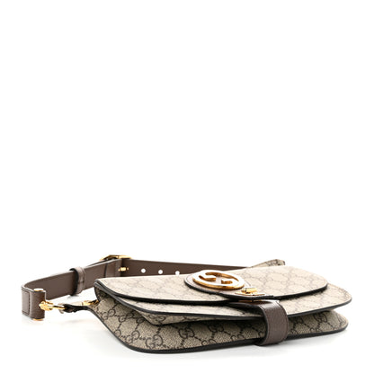 Gucci GG Supreme Monogram Textured Dollar Calfskin Blondie Belt Bag Beige Ebony New Acero 4 of 10