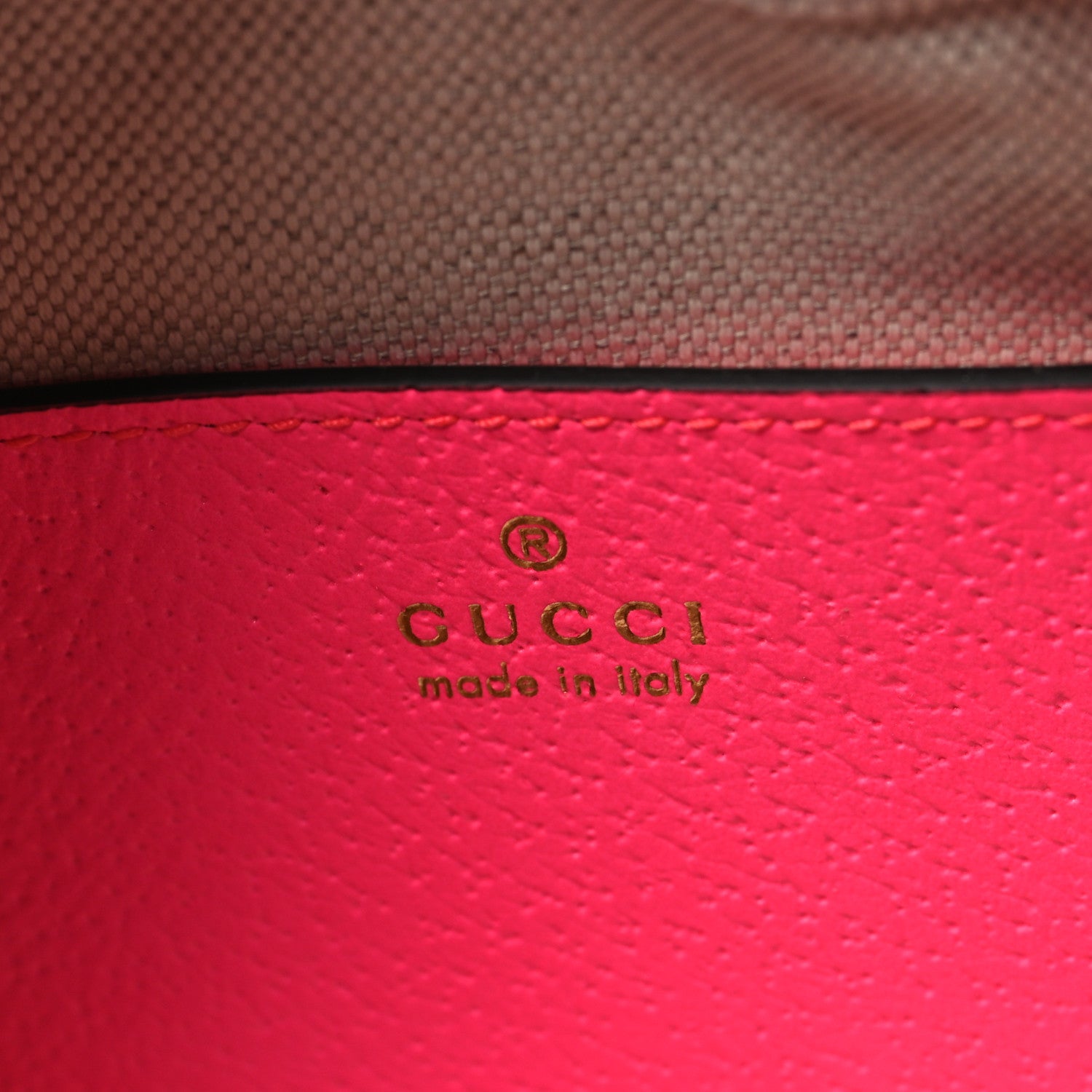 Gucci GG Supreme Monogram Textured Dollar Calfskin Web Ophidia Wristlet Shoulder Bag Beige Ebony Fuchsia 6 of 10