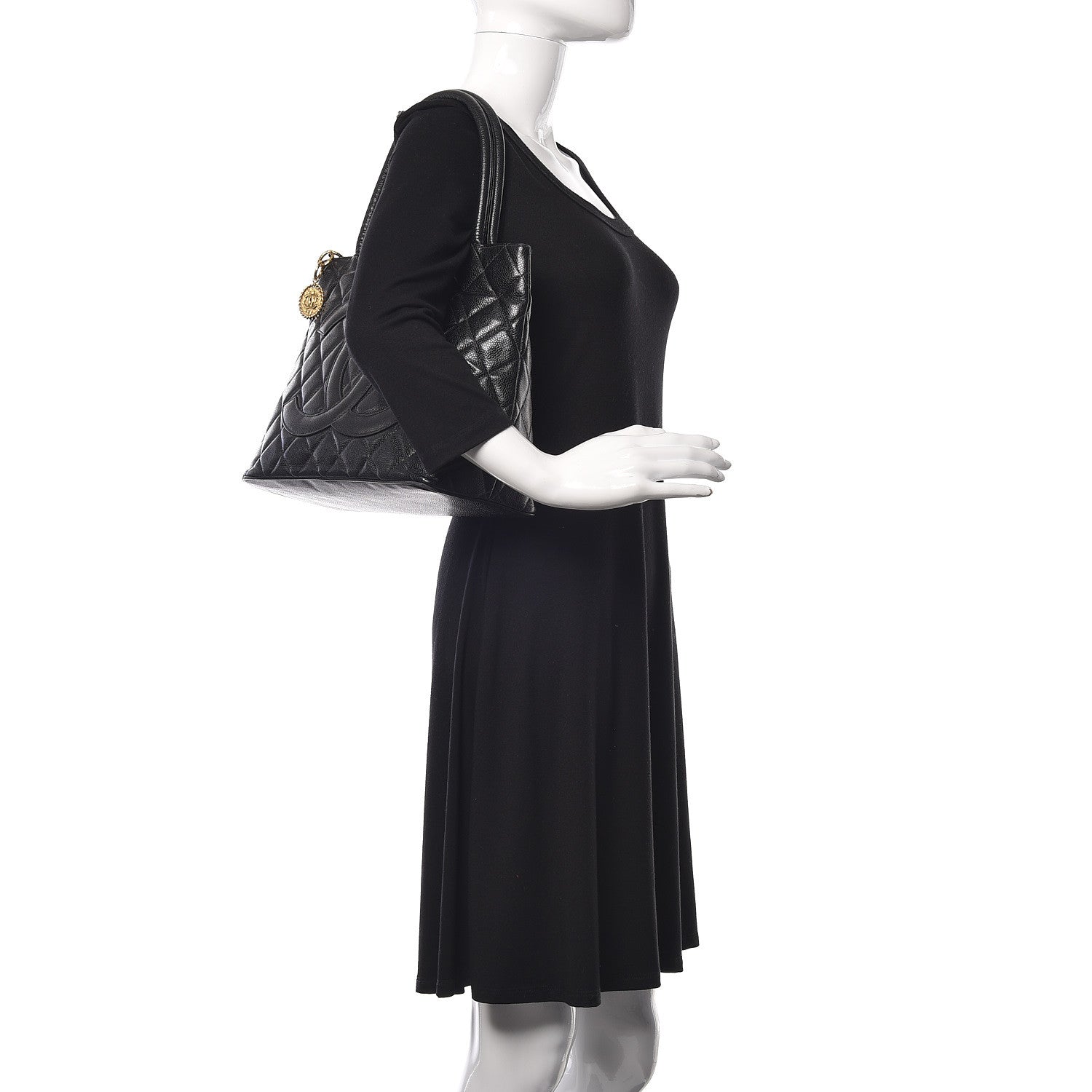 Chanel Caviar Quilted Medallion Tote Black 2 of 9