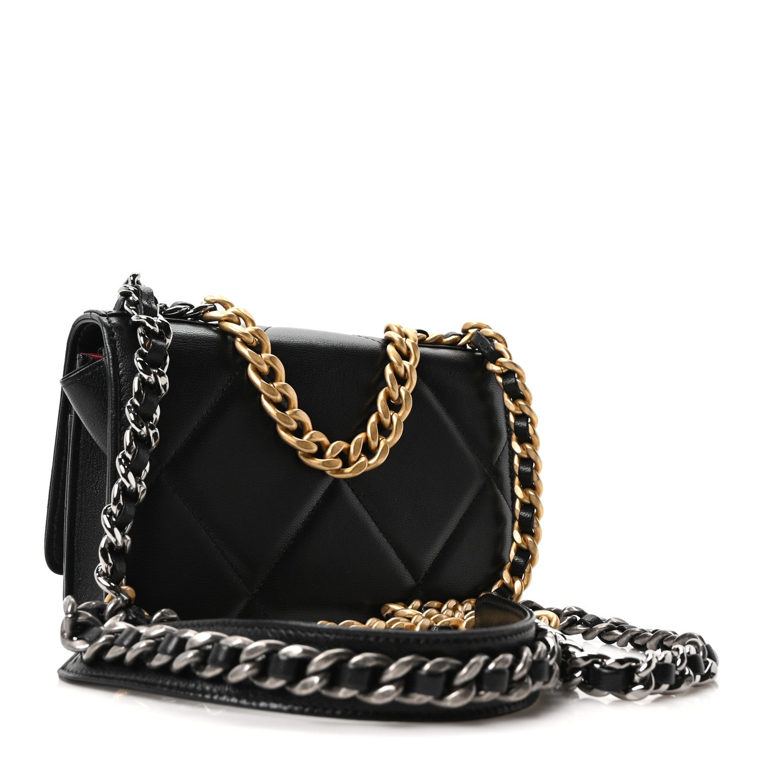 Chanel Lambskin Quilted Chanel 19 Wallet On Chain WOC Black 3 of 11