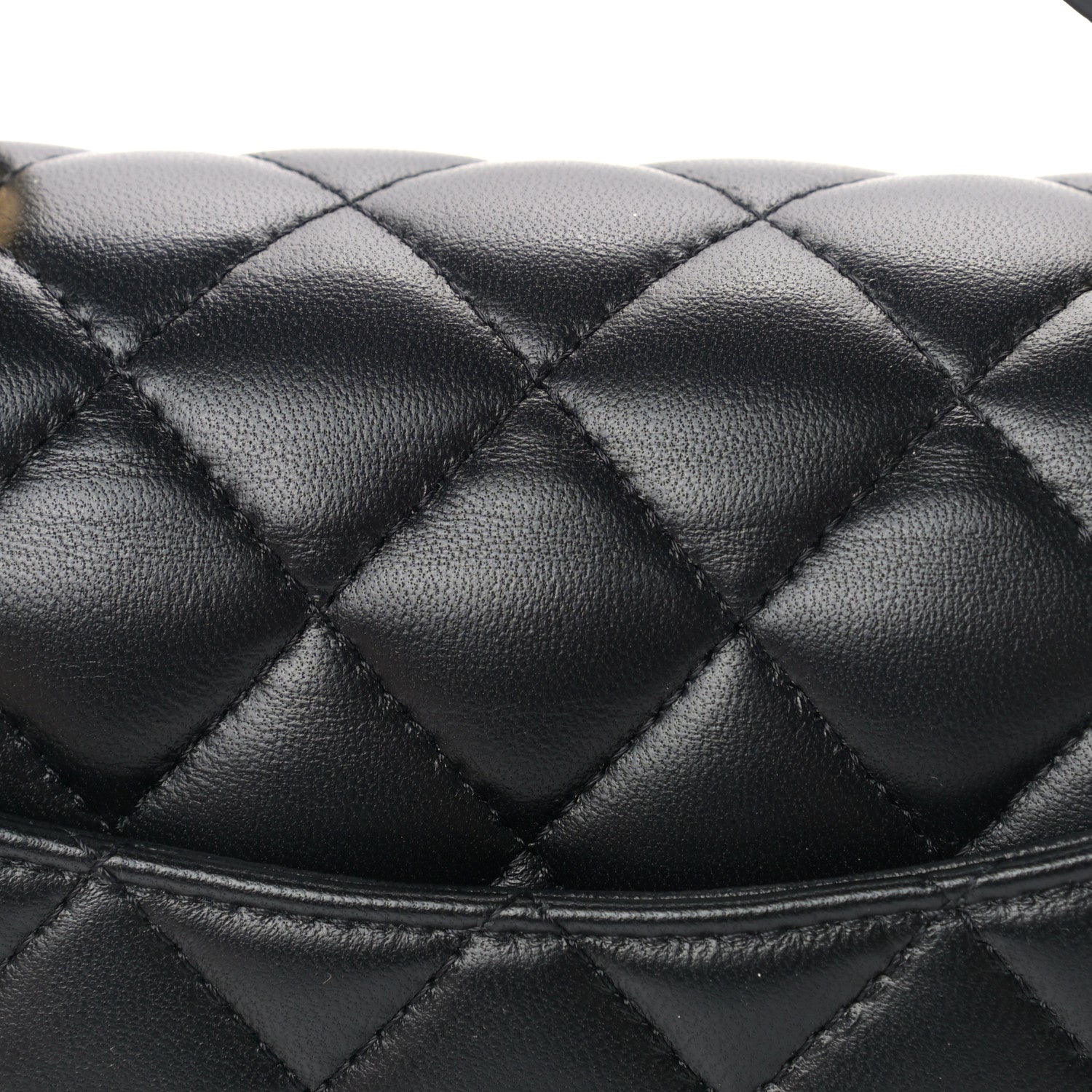 Chanel Lambskin Quilted Mini Top Handle Rectangular Flap Black 10 of 10