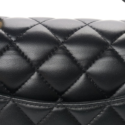 Chanel Lambskin Quilted Mini Top Handle Rectangular Flap Black 10 of 10