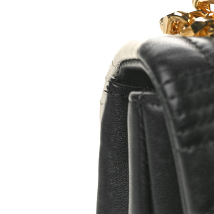 Burberry Lambskin Quilted Small Lola Bag White Black 8 of 11