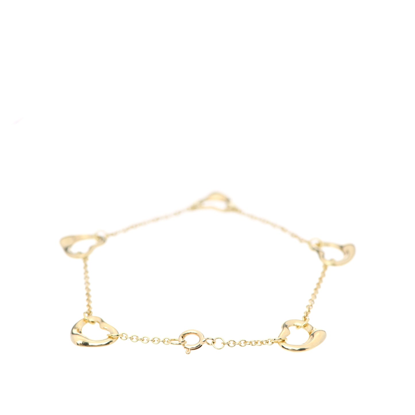 18K Yellow Gold Elsa Peretti 5 Open Heart Bracelet