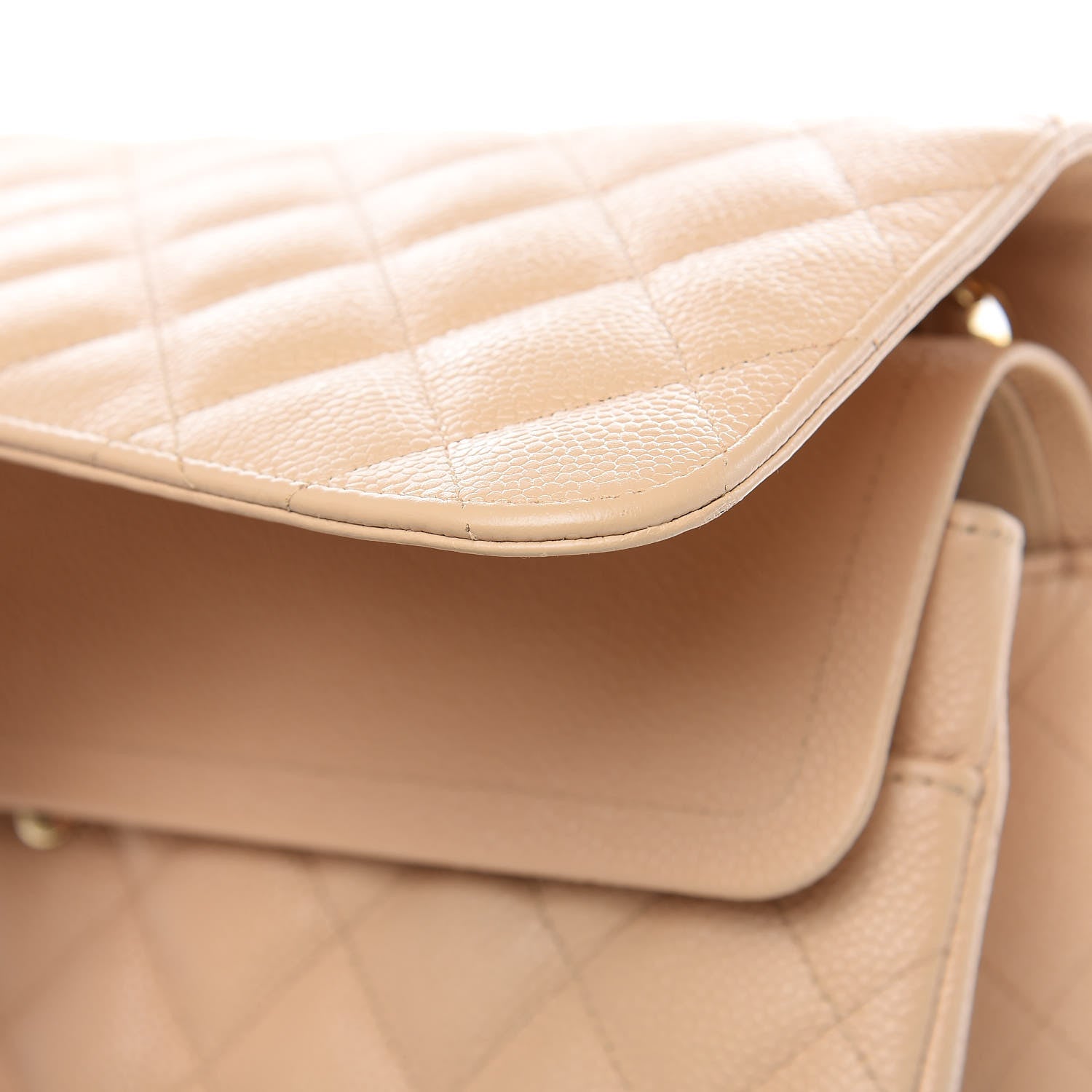 Chanel Caviar Quilted Jumbo Double Flap Beige Clair 12 of 18