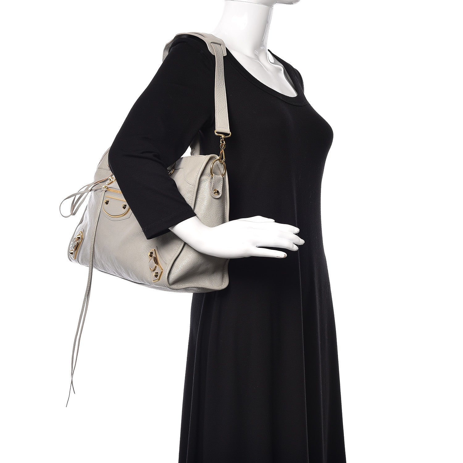Balenciaga Chevre Gold Metallic Edge Hardware City Gris Glace 2 of 15