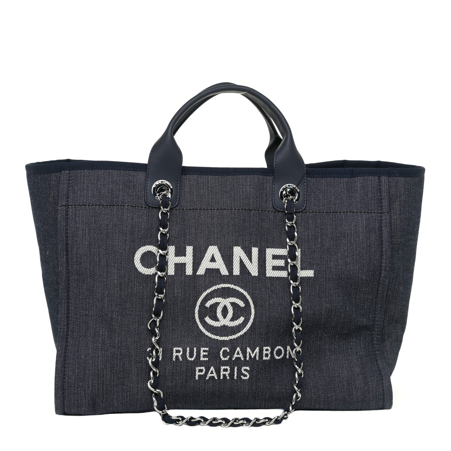 Chanel Denim Medium Deauville Tote Dark Blue 1 of 13