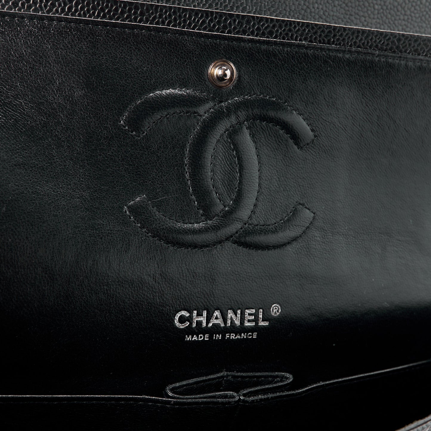 Caviar Quilted Medium Double Flap Black