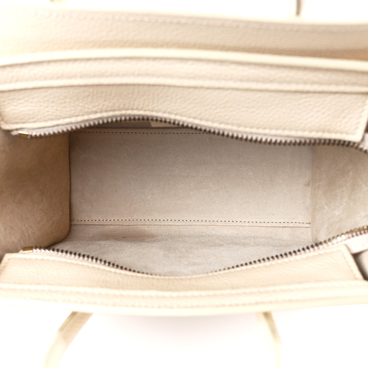 Drummed Calfskin Nano Luggage Ivory