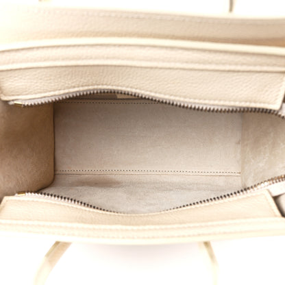 Celine Drummed Calfskin Nano Luggage Ivory 5 of 13