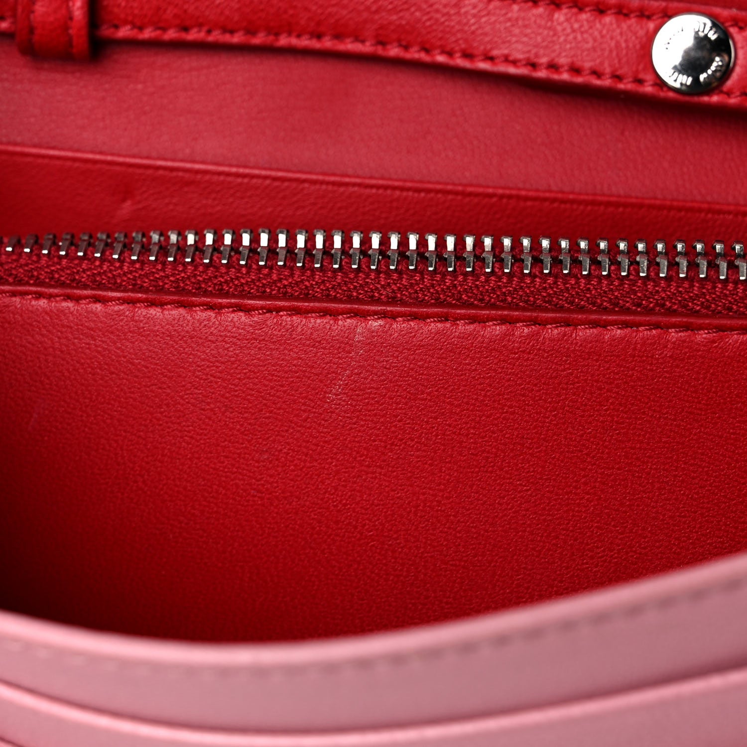 Miu Miu Nappa Matelasse Crystal Cherry Wallet On Chain Rosa 11 of 17