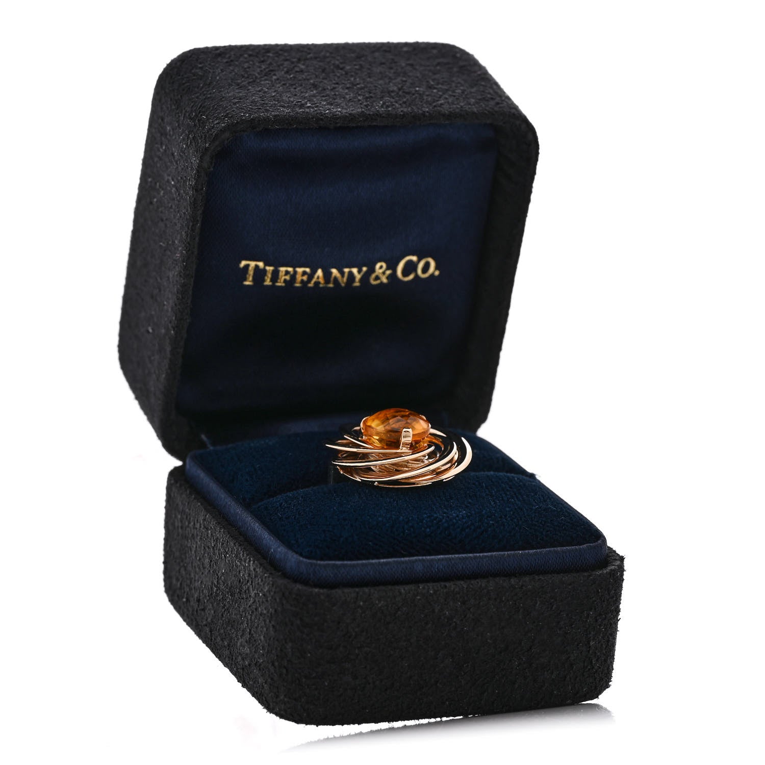 Tiffany 14K Yellow Gold Citrine Cocktail Ring 50 5.25 7 of 7