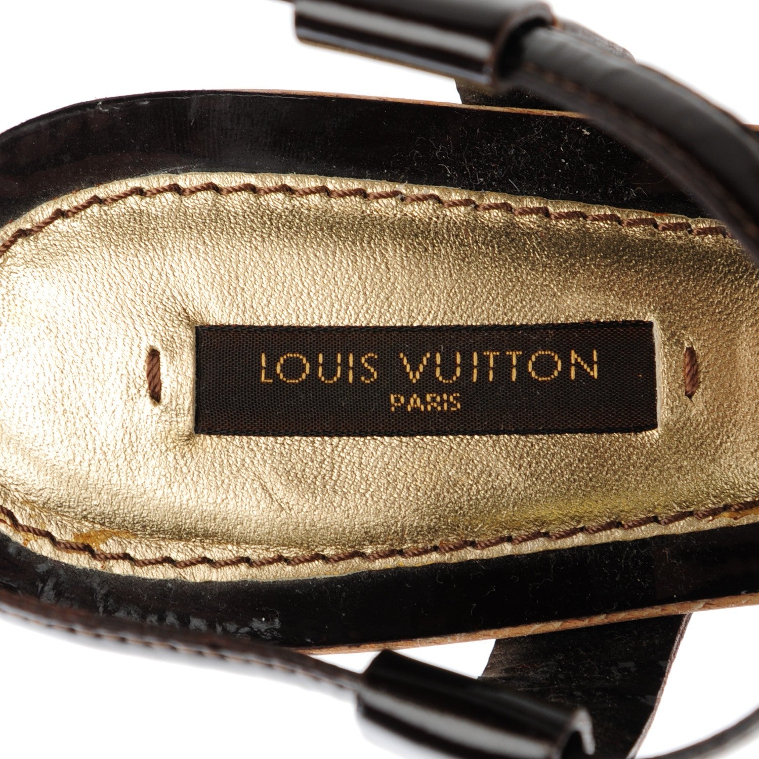 Louis Vuitton Monogram Idylle Patent Bow Wooden Sandals 37 Fusain 8 of 9