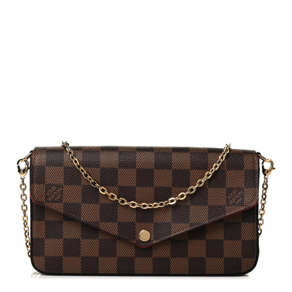 Louis Vuitton Damier Ebene Pochette Felicie Chain Wallet 1 of 7
