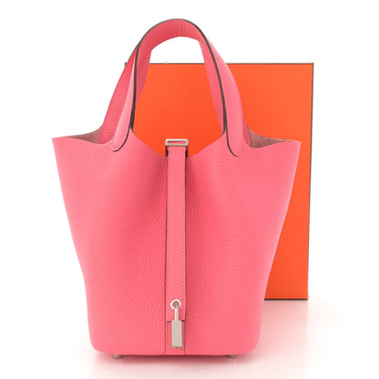 Hermes Taurillon Clemence Picotin Lock 18 PM Rose Azalee 11 of 11