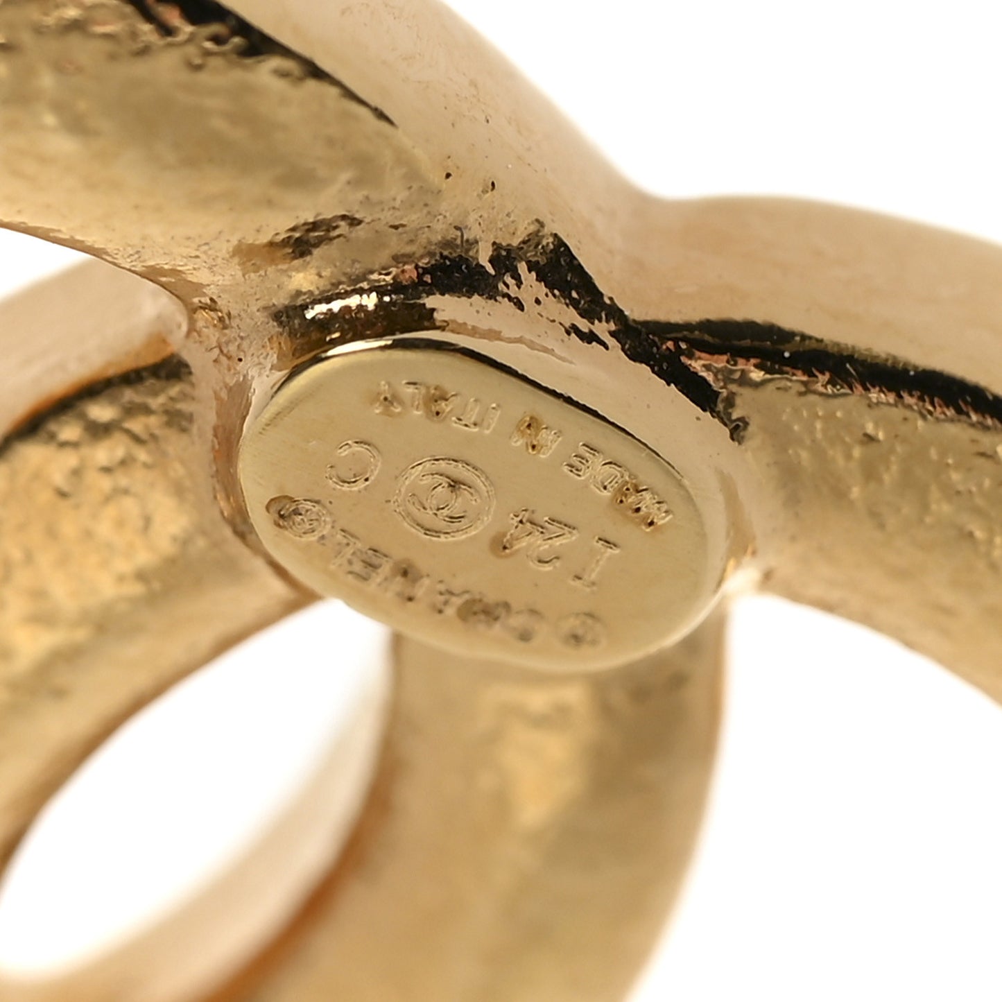 CC Hoop Drop Earrings Gold
