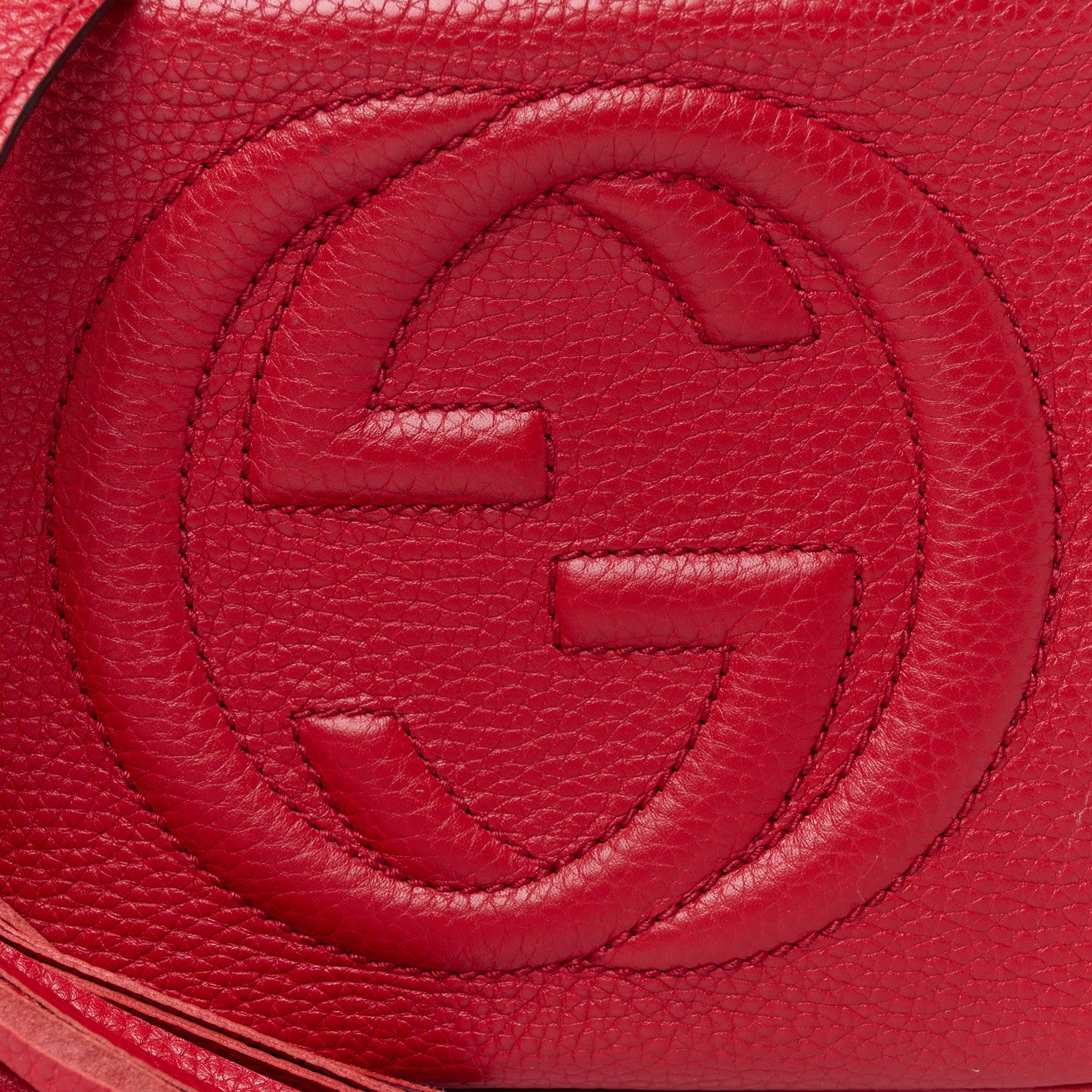 Gucci Pebbled Calfskin Small Soho Disco Bag Tabasco Red 10 of 14