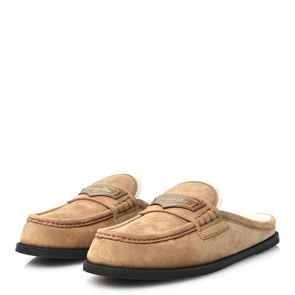 Christian Dior Suede Goatskin Boy Loafer Mule 38.5 Chestnut 3 of 9