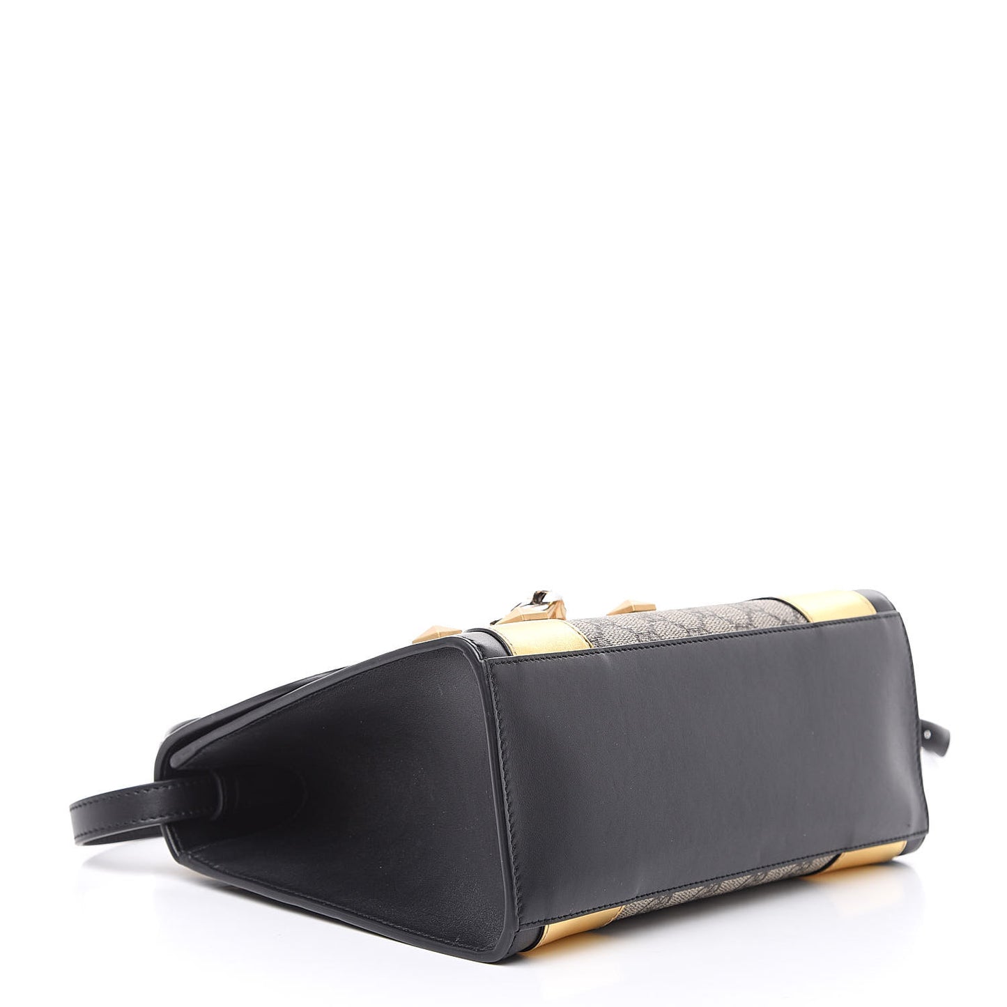 GG Supreme Monogram Small Osiride Top Handle Bag Black Gold