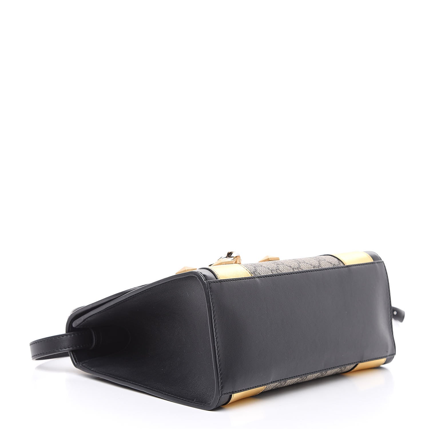 Gucci GG Supreme Monogram Small Osiride Top Handle Bag Black Gold 5 of 12