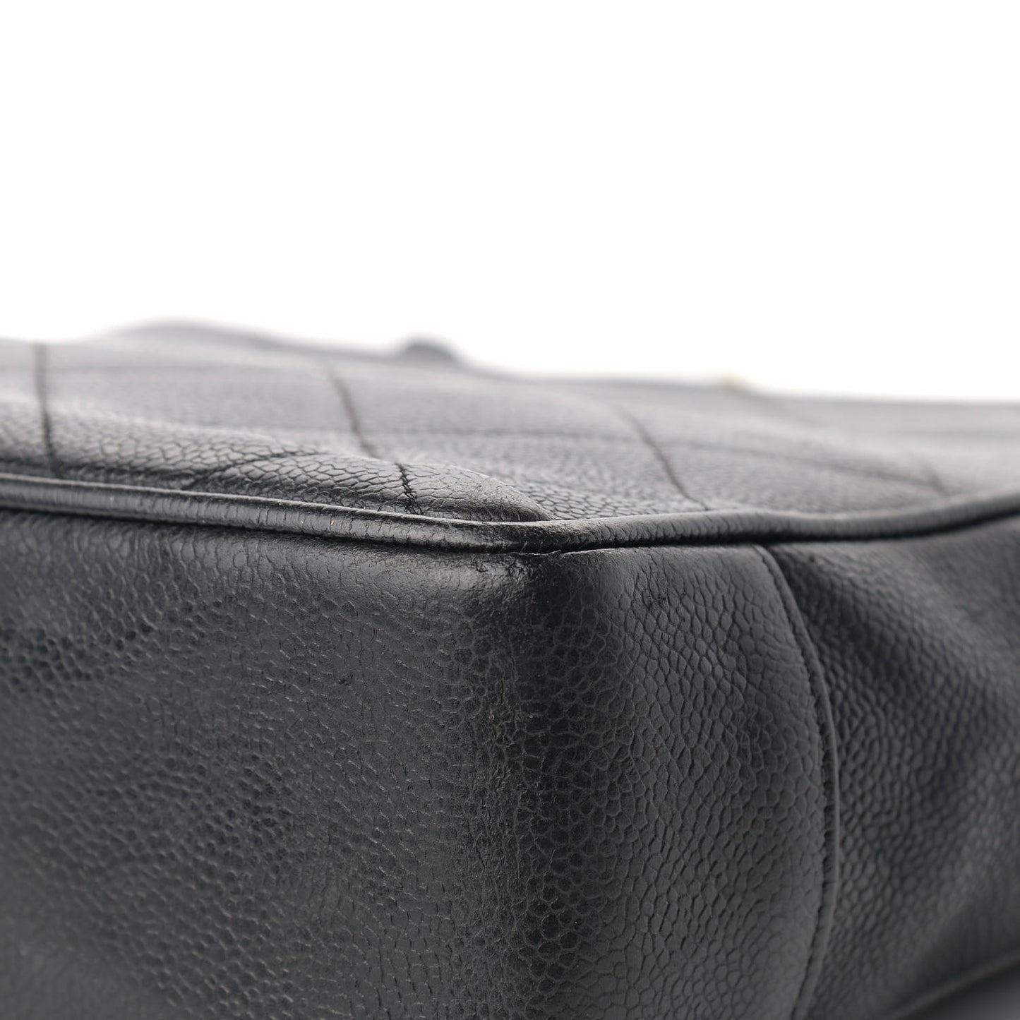 Caviar Quilted Flap Shoulder Bag Black