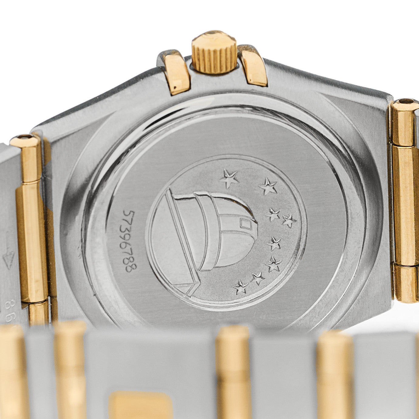 Stainless Steel 18K Yellow Gold Diamond Mother of Pearl 22mm Constellation Quartz Watch 1262.75