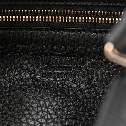 Valentino Garavani Pebbled Calfskin Large Rockstud Flip-Lock Messenger Bag Black 6 of 9