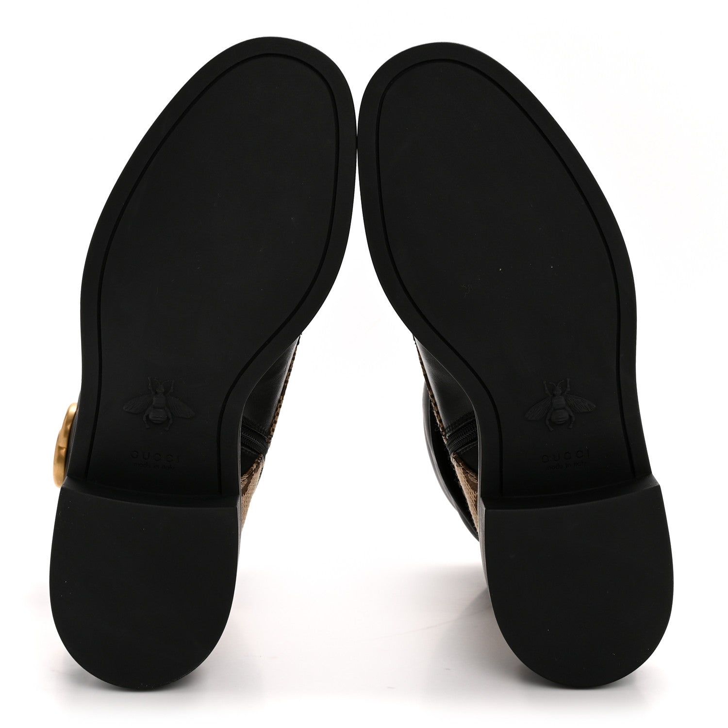 Gucci Flores Calfskin Monogram Maxi GG Nappa Matelasse Double G 40mm Ankle Boots 36.5 Black Camel Ebony 6 of 12
