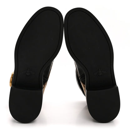 Gucci Flores Calfskin Monogram Maxi GG Nappa Matelasse Double G 40mm Ankle Boots 36.5 Black Camel Ebony 6 of 12