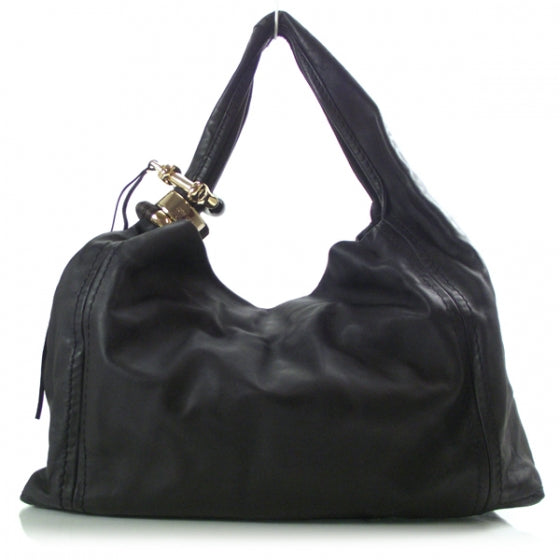 Jimmy Choo Nappa Leather Saba Hobo Black 1 of 8