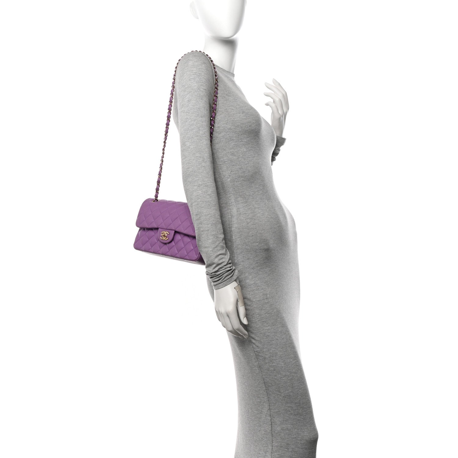 Chanel Caviar Quilted Small Double Flap Purple 3 of 10