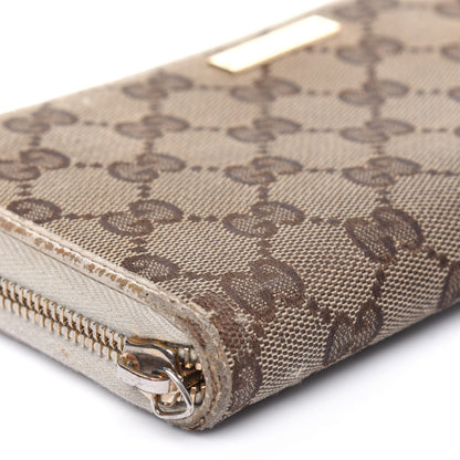 Gucci Monogram Metal Bar Zip Around Wallet Beige Ebony Off White 18 of 35
