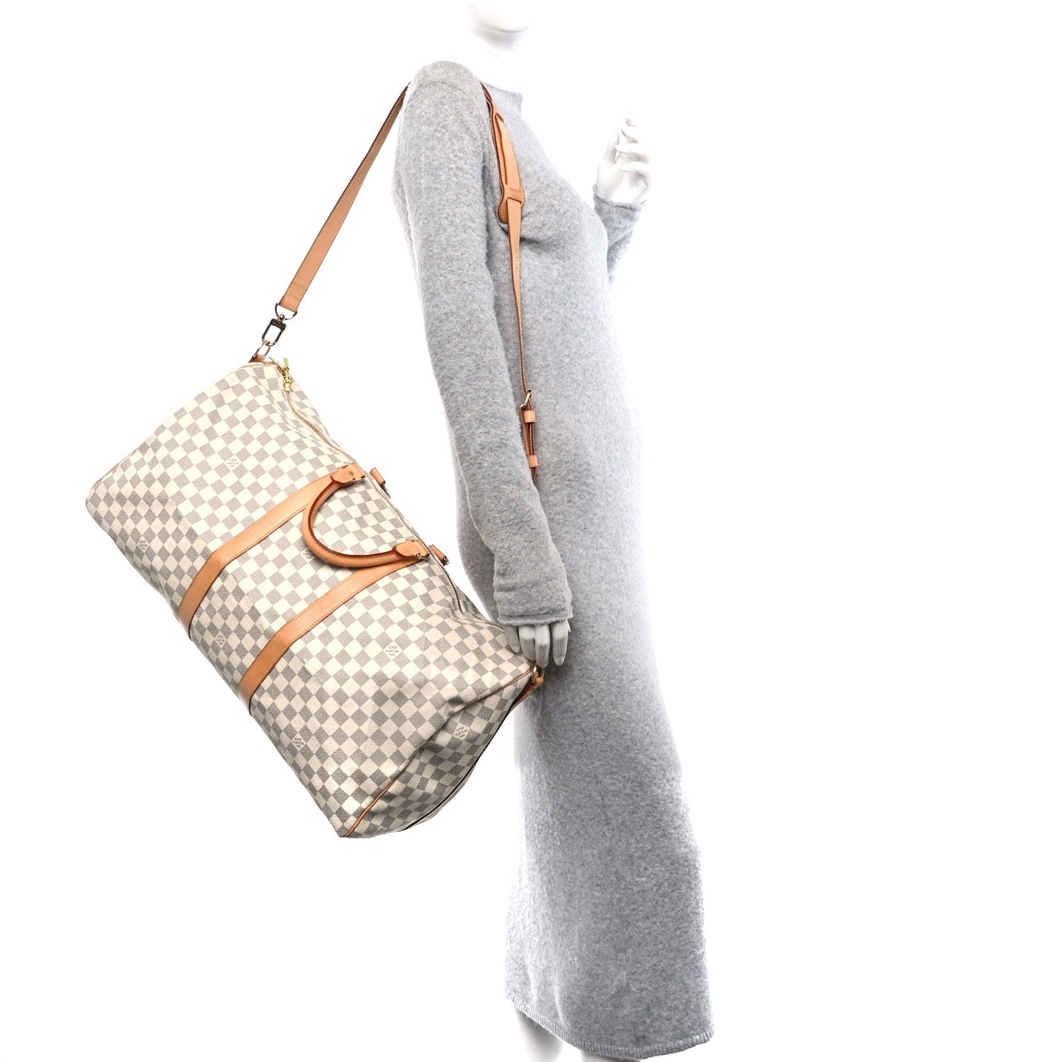 Louis Vuitton Damier Azur Keepall Bandouliere 55 2 of 22