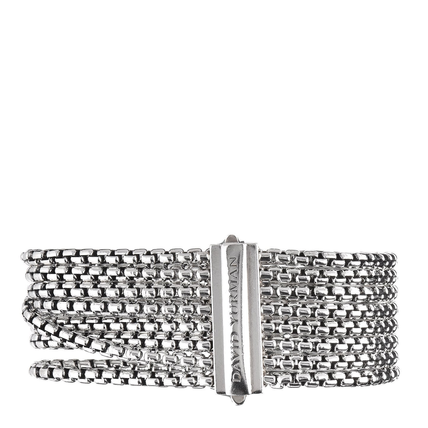 Sterling Silver Eight-Row Box Chain Bracelet