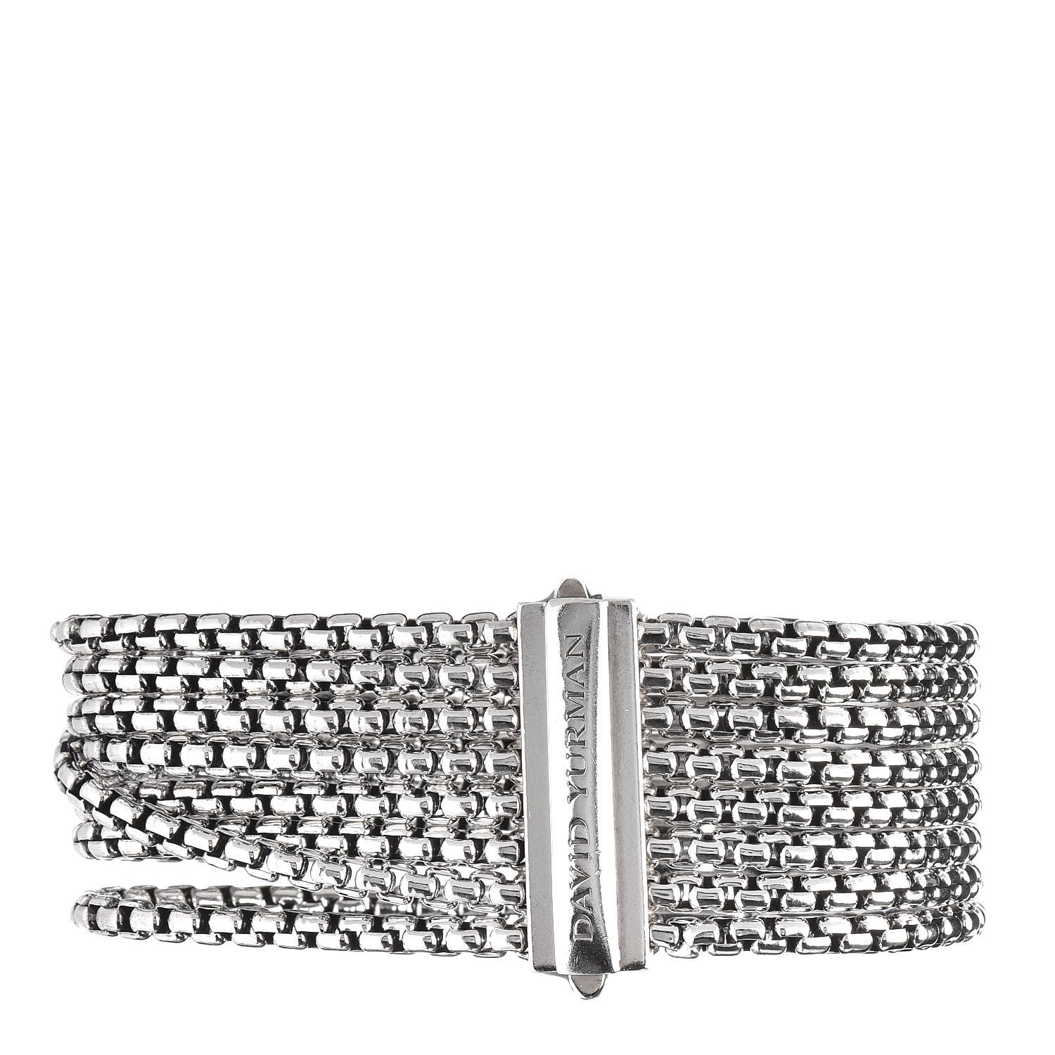 David Yurman Sterling Silver Eight-Row Box Chain Bracelet 1 of 5