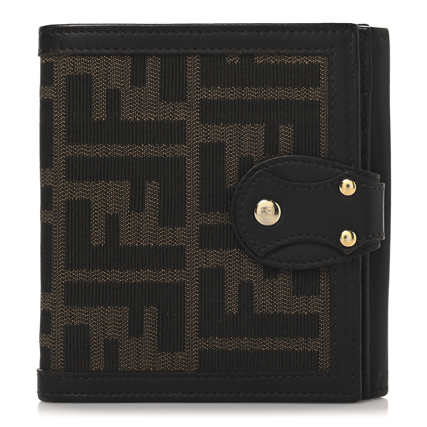 Zucca Cuoio Lucido Compact Wallet Tobacco Moro