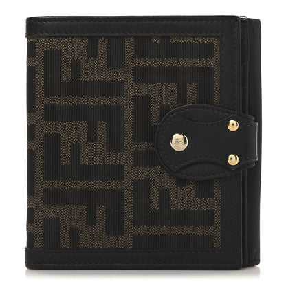 Fendi Zucca Cuoio Lucido Compact Wallet Tobacco Moro 1 of 12