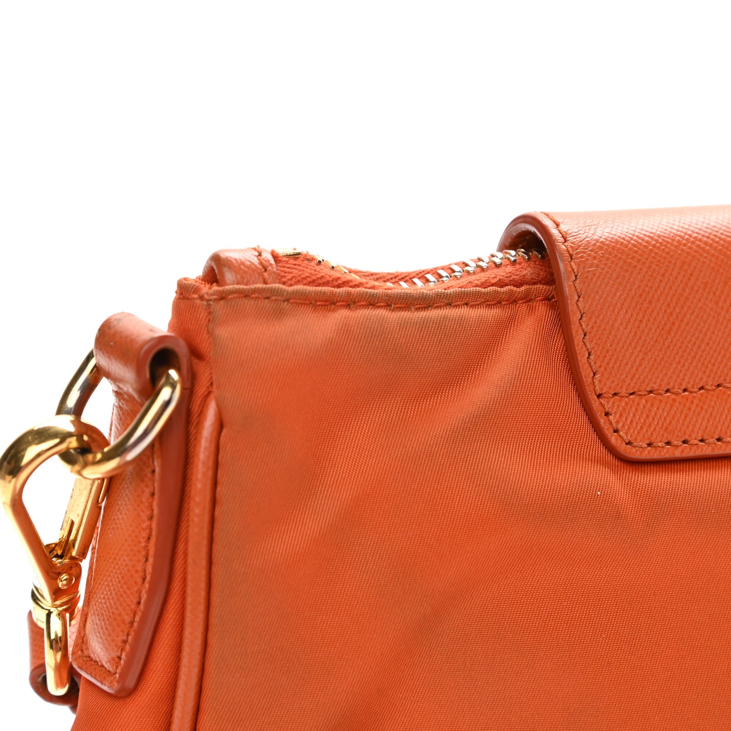 Tessuto Nylon Saffiano Tote Papaya